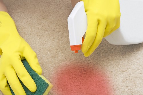 Professional upholstery cleaning for a sofa in a Canary Wharf apartment