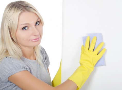 Deep cleaning a tiled or stone floor in a modern Canarywharf property