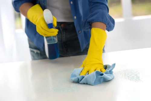 Deep cleaning carpets in a modern Canary Wharf business premises